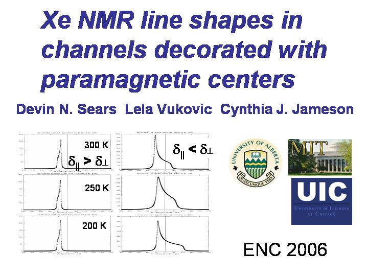 Xe  in channels with paramagnetic centers