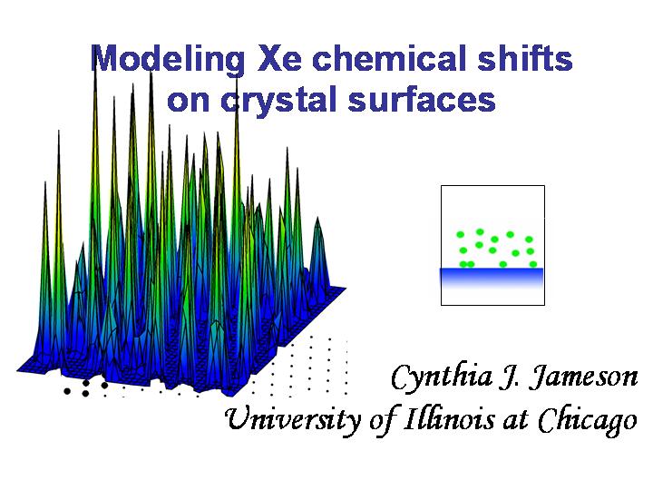 Modeling Xe chemical shifts on crystal surfaces